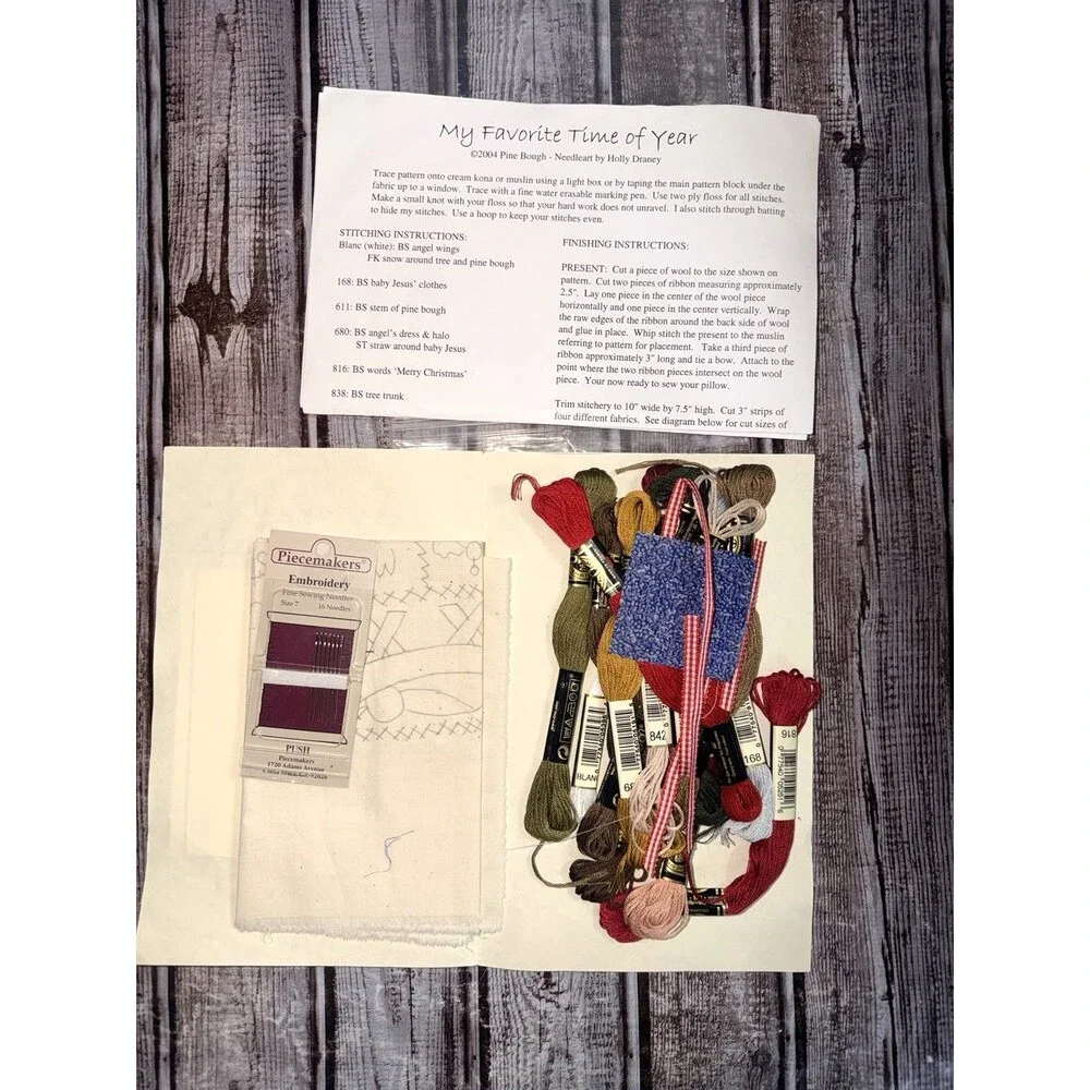 Lot of 2 Cross Stitch Kits Mulberry‎ Street and Pike Bough Embroidery Pillow